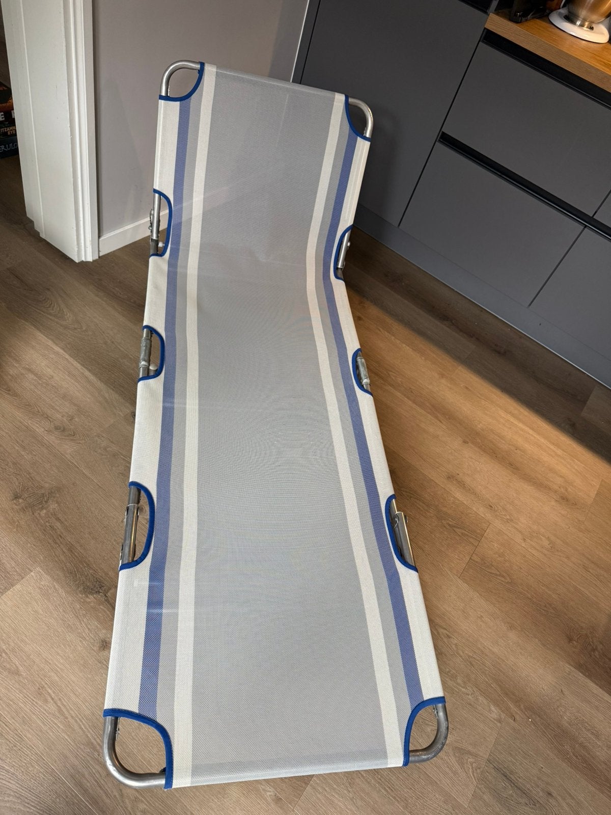 Dukdalf verstelbaar ligbed met aluminium frame, Caravans en Kamperen, Kampeermeubelen, Campingstoel, Ophalen of Verzenden