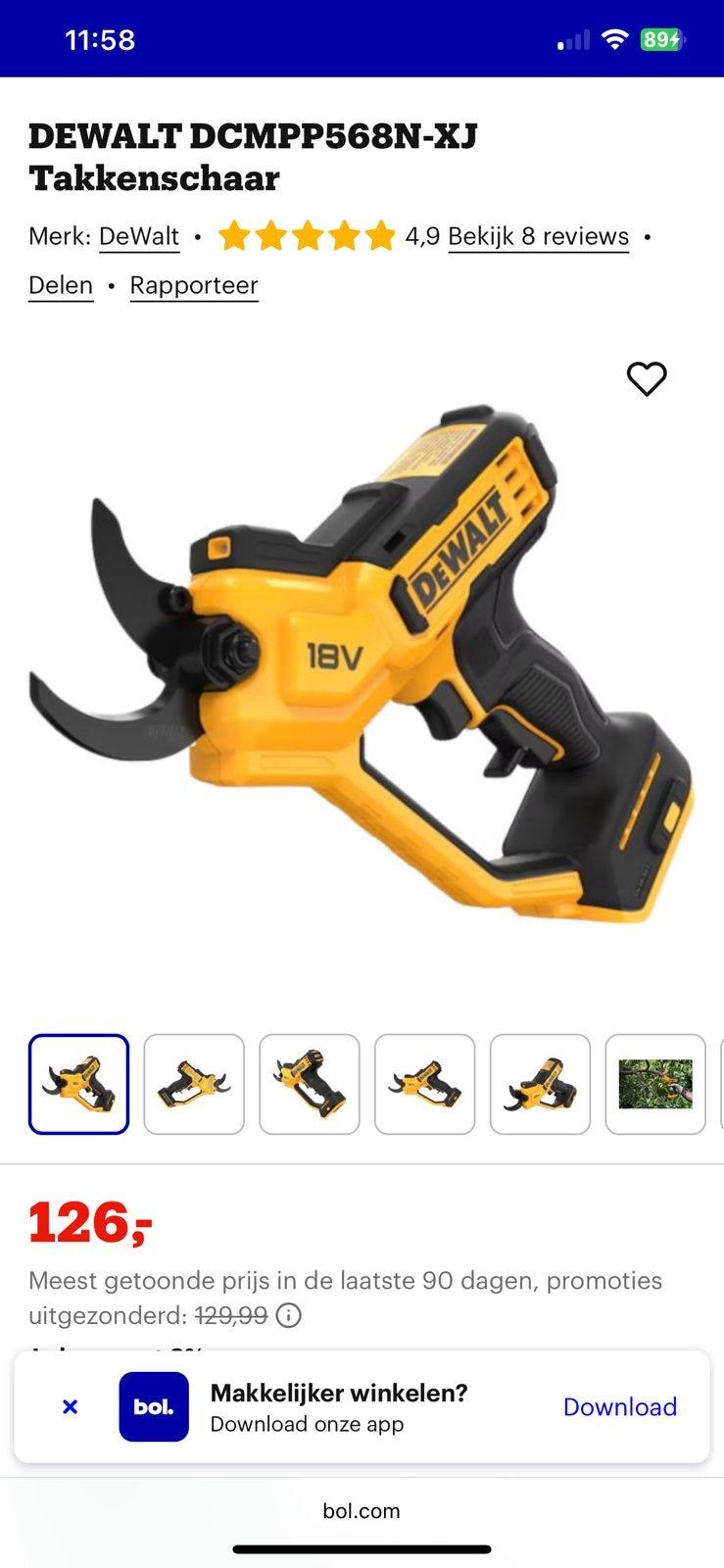 DEWALT DCMPP 568-N-XJ , snoeischaar, Ophalen, Nieuw