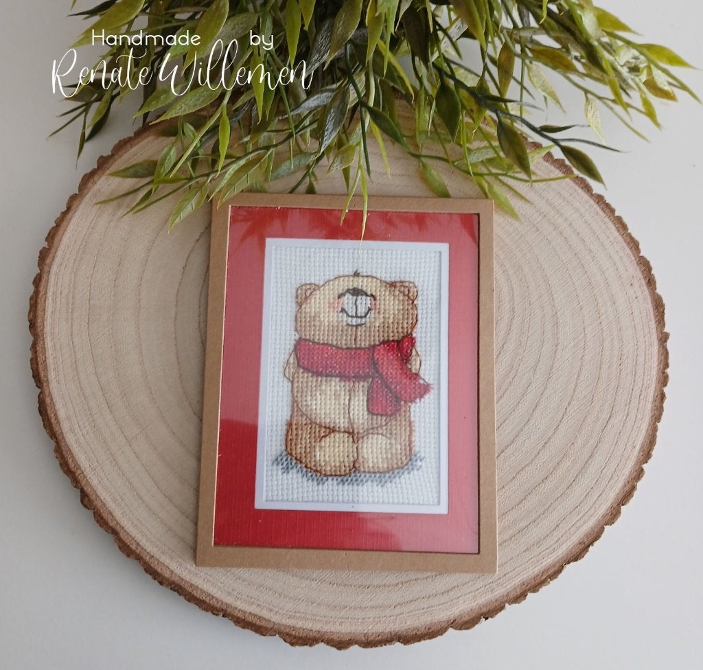 Handgemaakte Kerst Borduurkaart (RW090), Verzenden, Nieuw, Kerst