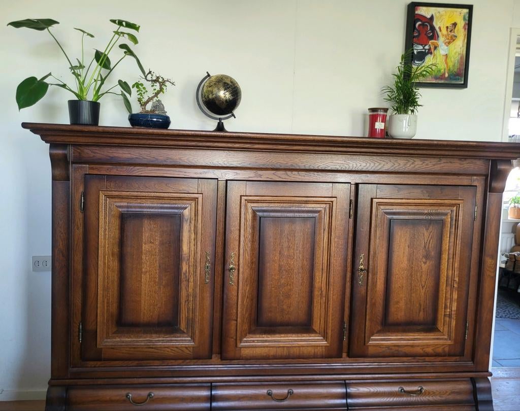 Massieve zware eikenhouten kast., Huis en Inrichting, Kasten | Dressoirs, Ophalen, Gebruikt, 50 tot 75 cm, 100 tot 150 cm