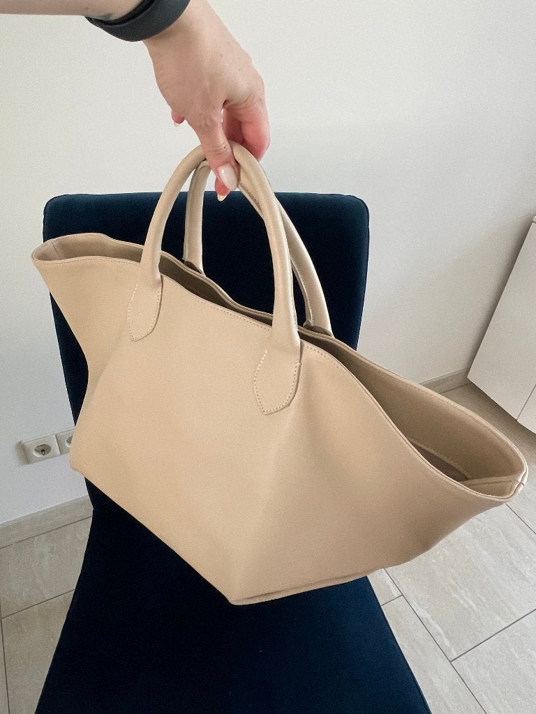 Leren Tas Dimani, Ophalen, Zo goed als nieuw, Beige, Overige typen