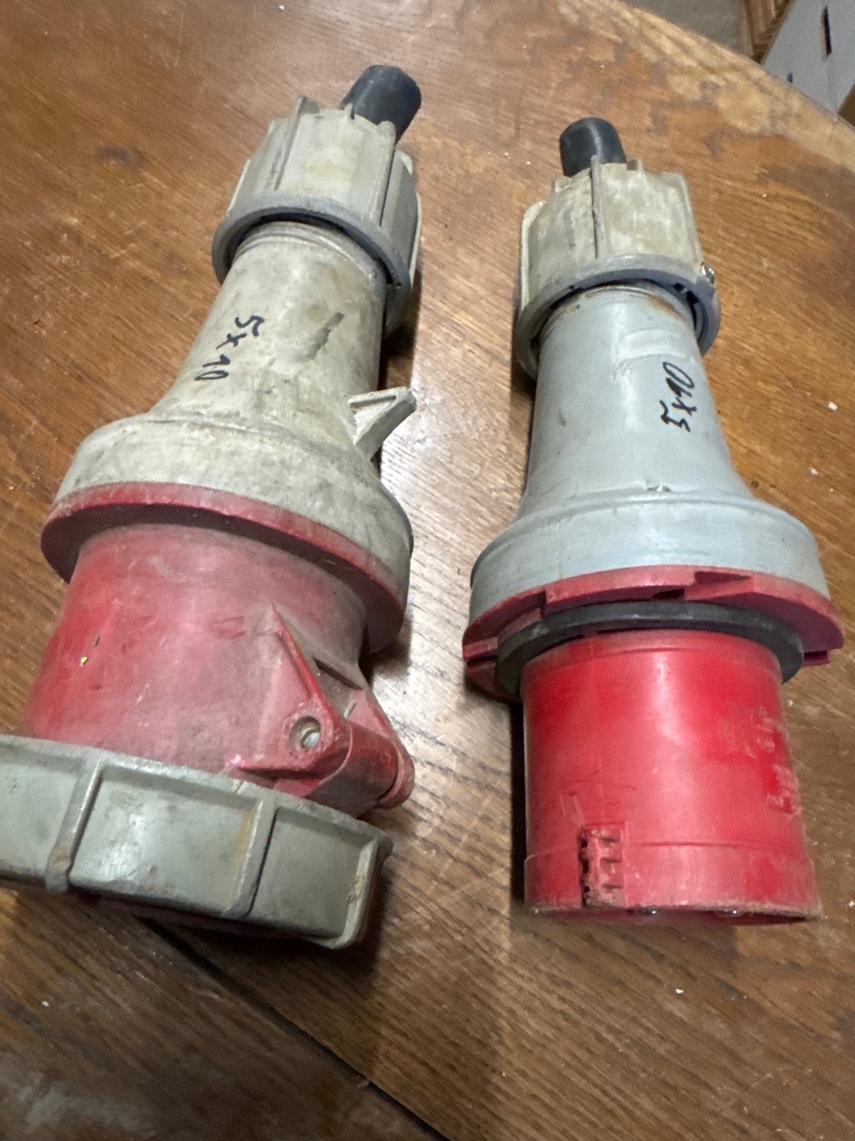 Krachtstroom stekkers set 64 A man/vrouw, Doe-het-zelf en Verbouw, Elektra en Kabels, Ophalen, Gebruikt, Stekker