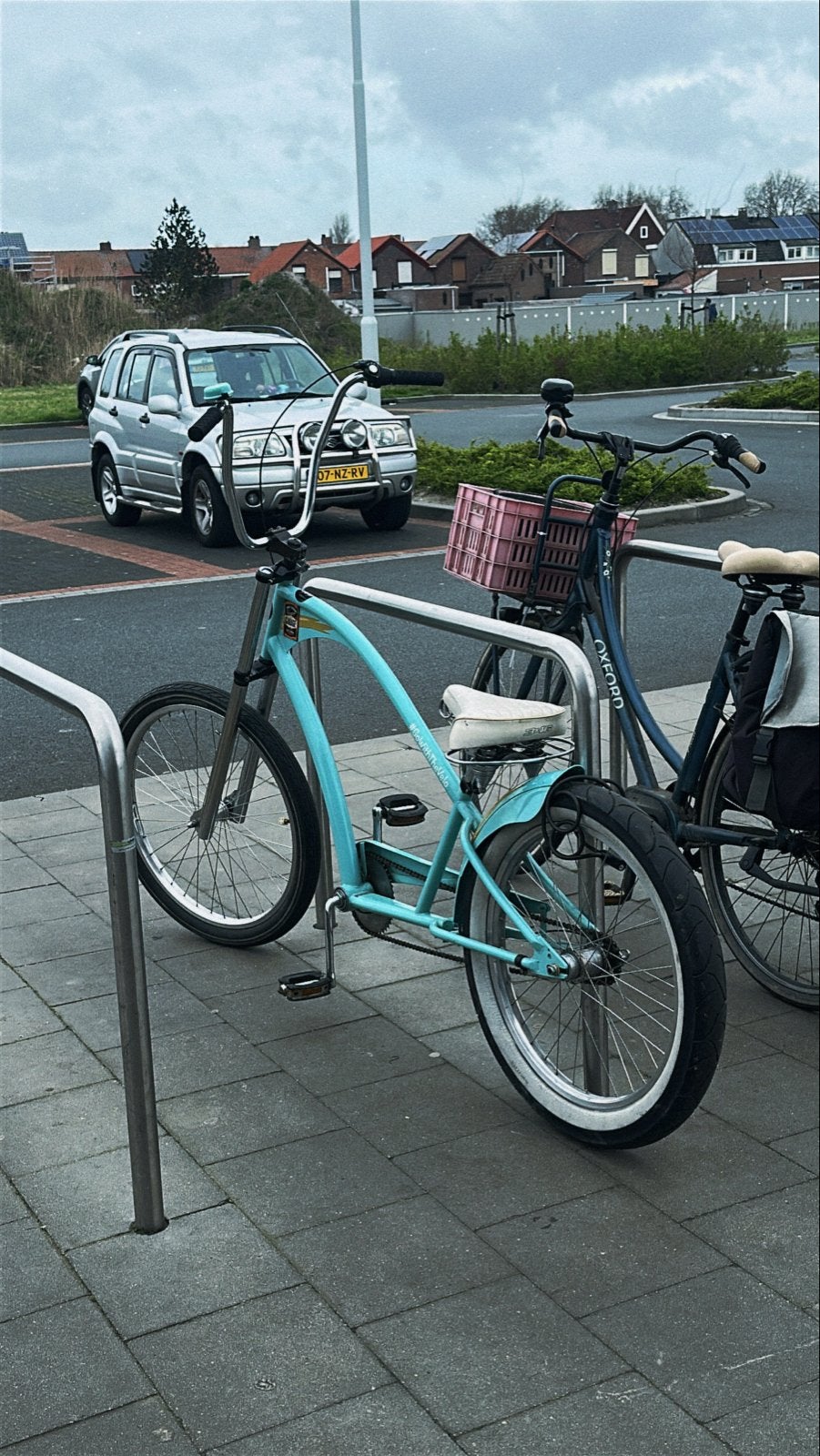 Unieke Chopper Fiets - Lichtblauw met Chrome Details, Fietsen en Brommers, Terugtraprem, Gebruikt, Minder dan 47 cm, Ophalen