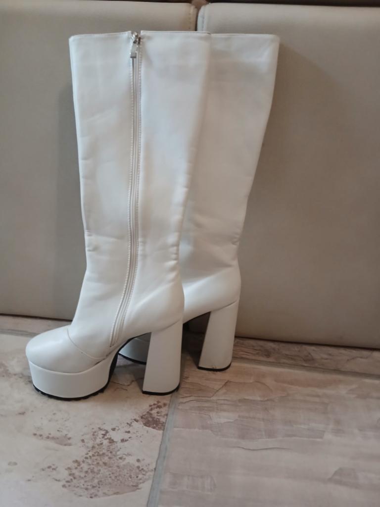 Hoge witte laarzen, Kleding | Dames, Schoenen, Ophalen of Verzenden, Zo goed als nieuw, Wit, Hoge laarzen