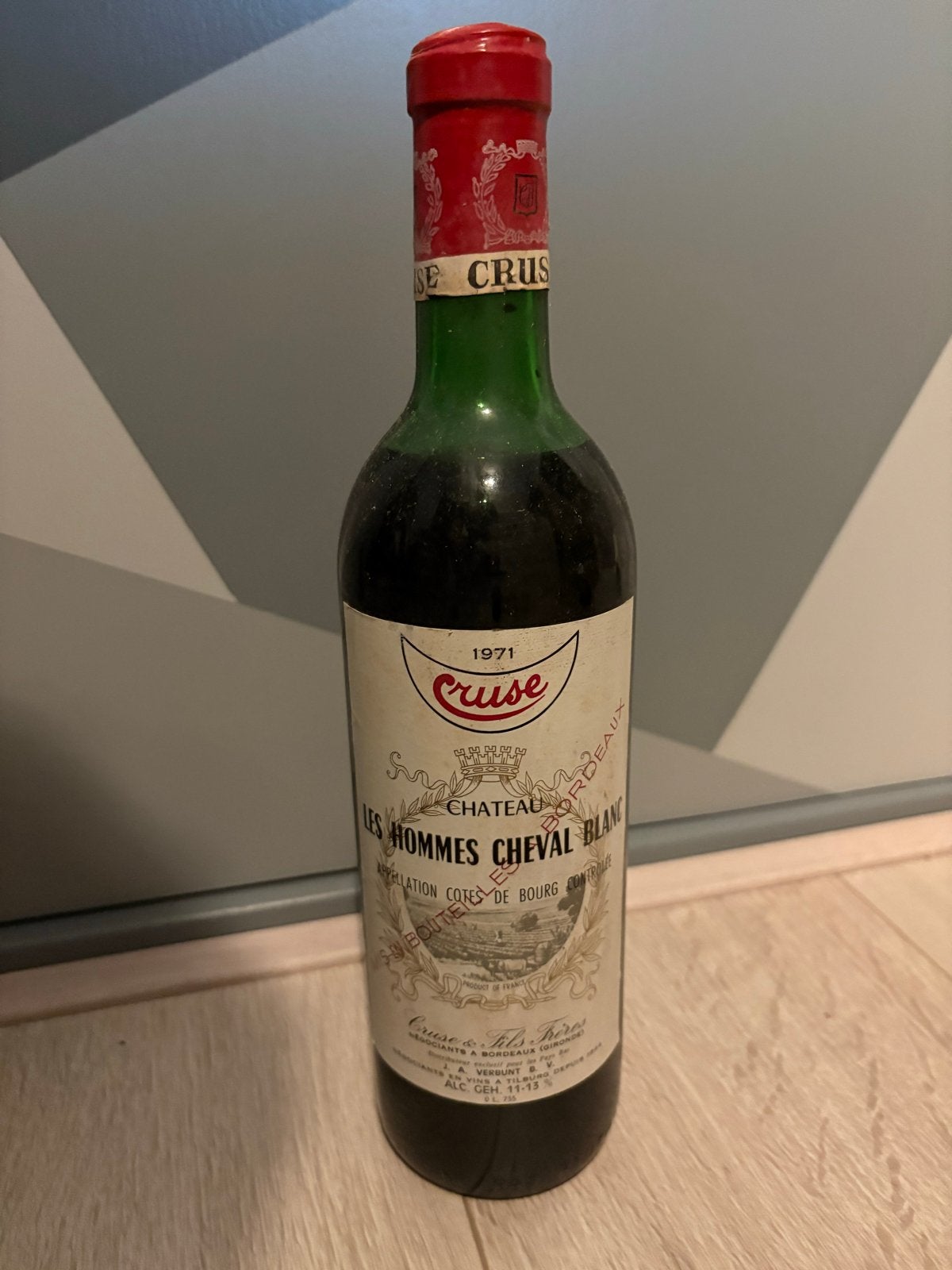 Vintage Château Les Hommes Cheval Blanc 1971, Ophalen, Gebruikt, Frankrijk, Rode wijn