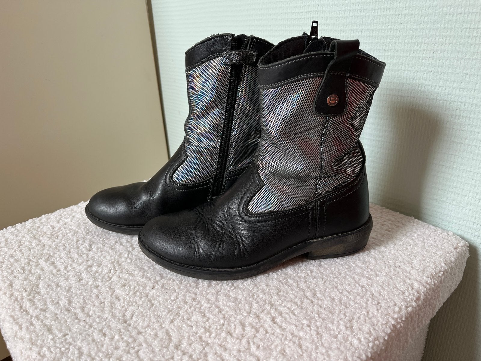 Scapino leren glitter laarsjes maat 31, Ophalen of Verzenden, Zo goed als nieuw, Meisje, Laarzen