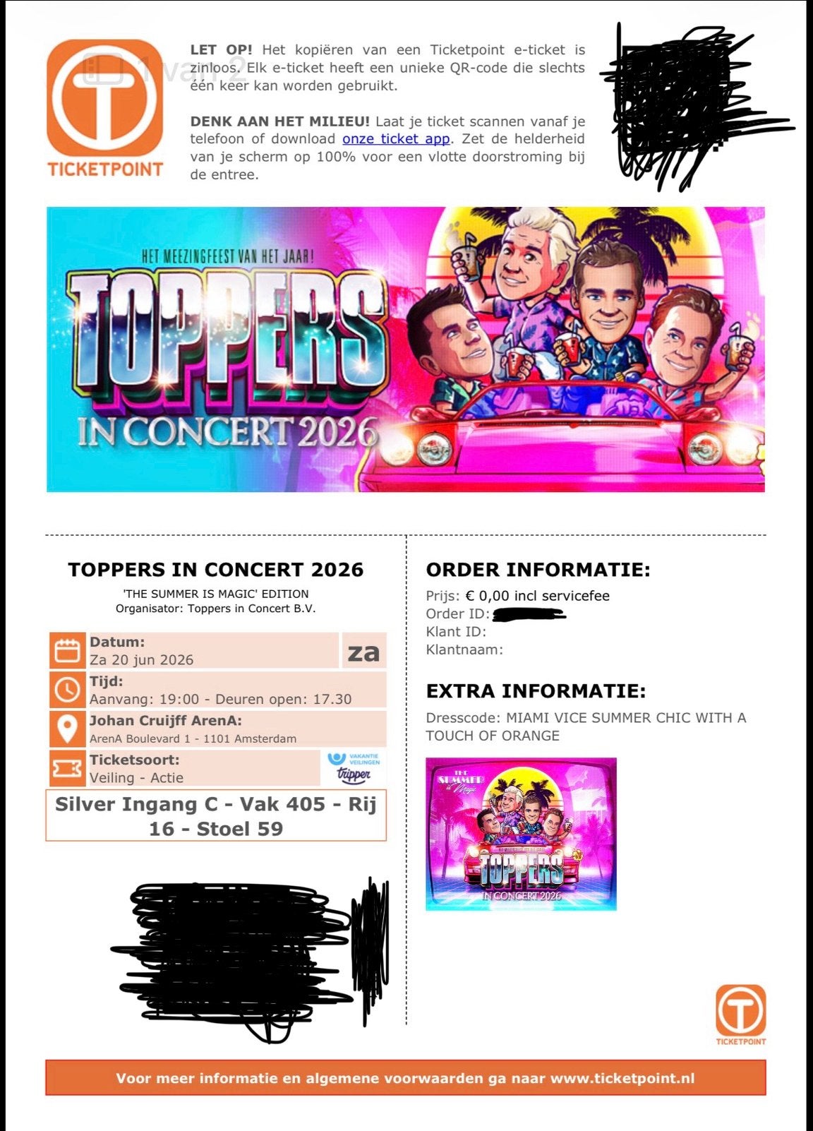Tickets Toppers in Concert 20 juni x2 gratis, Tickets en Kaartjes, Evenementen en Festivals, Twee personen