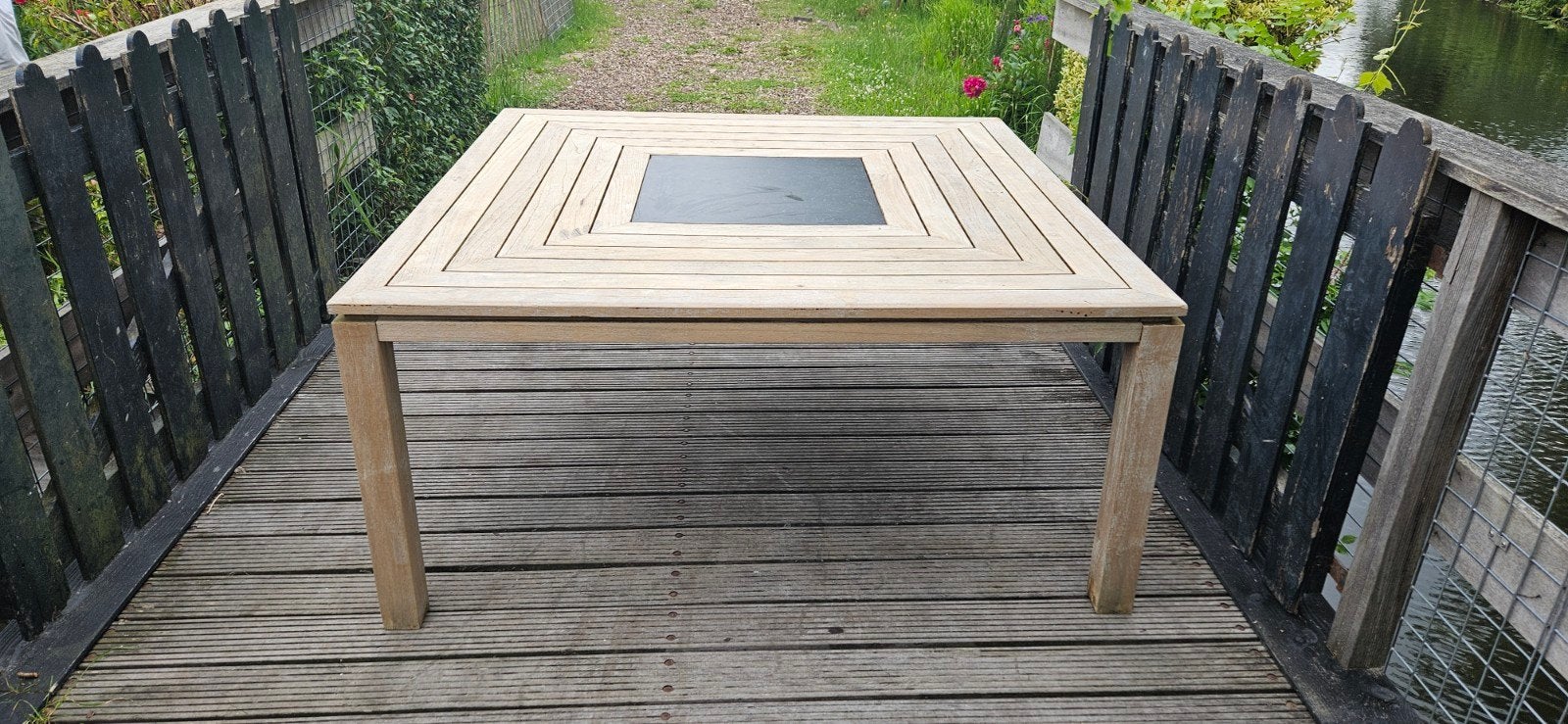 Allure Teaktafel vierkant 8 persoons, Tuin en Terras, Ophalen of Verzenden, Zo goed als nieuw, Vierkant, Teakhout