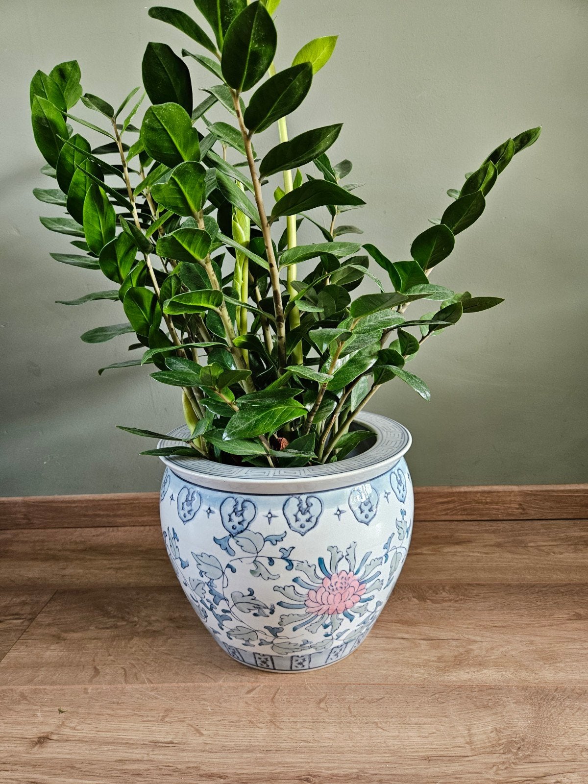 Vintage Chinese bloempot / cachepot, groot, Tuin en Terras, 25 tot 40 cm, Rond, Binnen, Ophalen of Verzenden