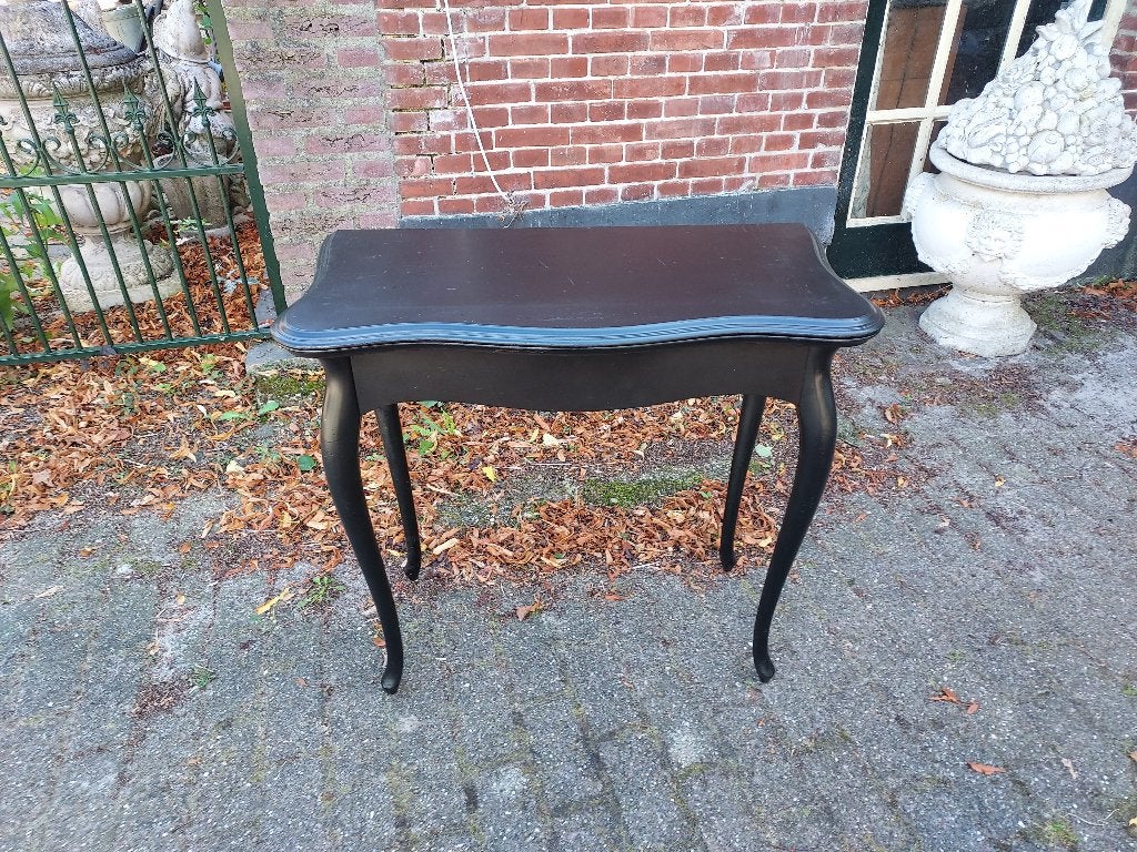 Biedermeier gezwarte speeltafel/wandtafel., Ophalen