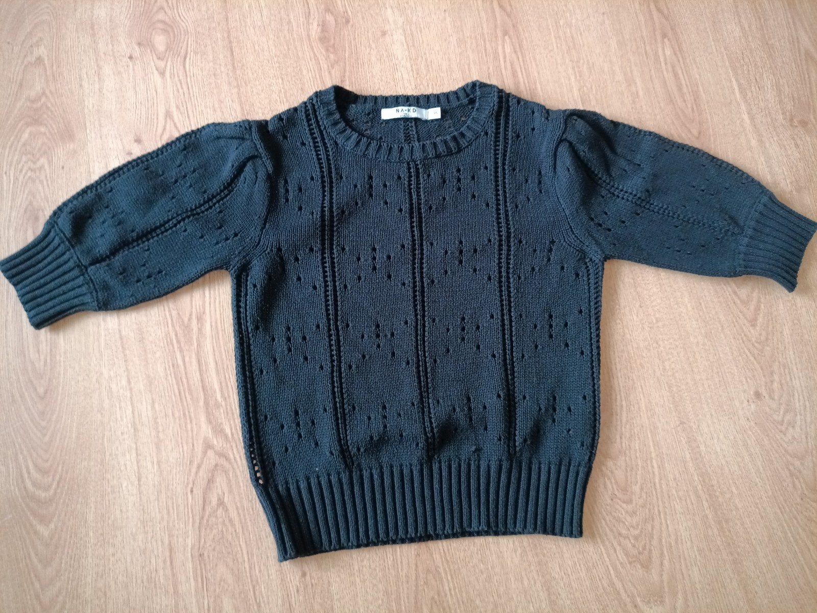 NA-KD Gebreide trui met pofmouwen - Maat XS, NA-KD, Ophalen of Verzenden, Zo goed als nieuw, Maat 34 (XS) of kleiner