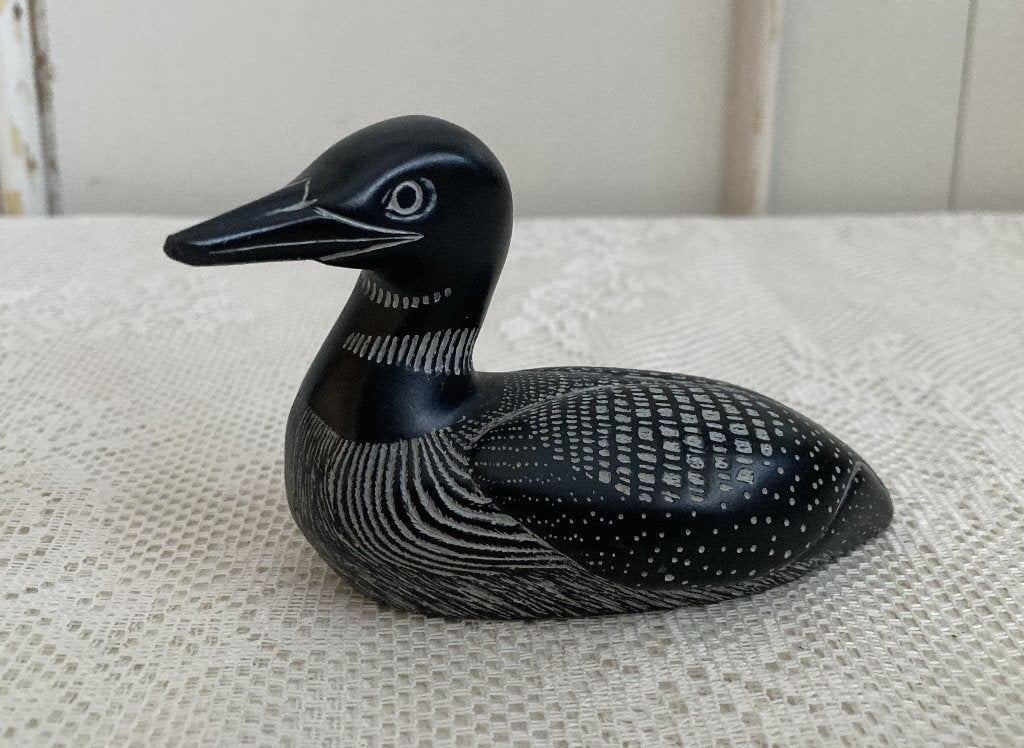 Brocante zwart keramieken eendje, Ophalen of Verzenden