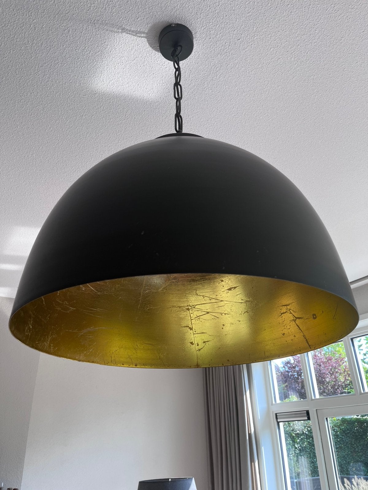 Prachtige lamp zwart/goud, Ophalen, Gebruikt