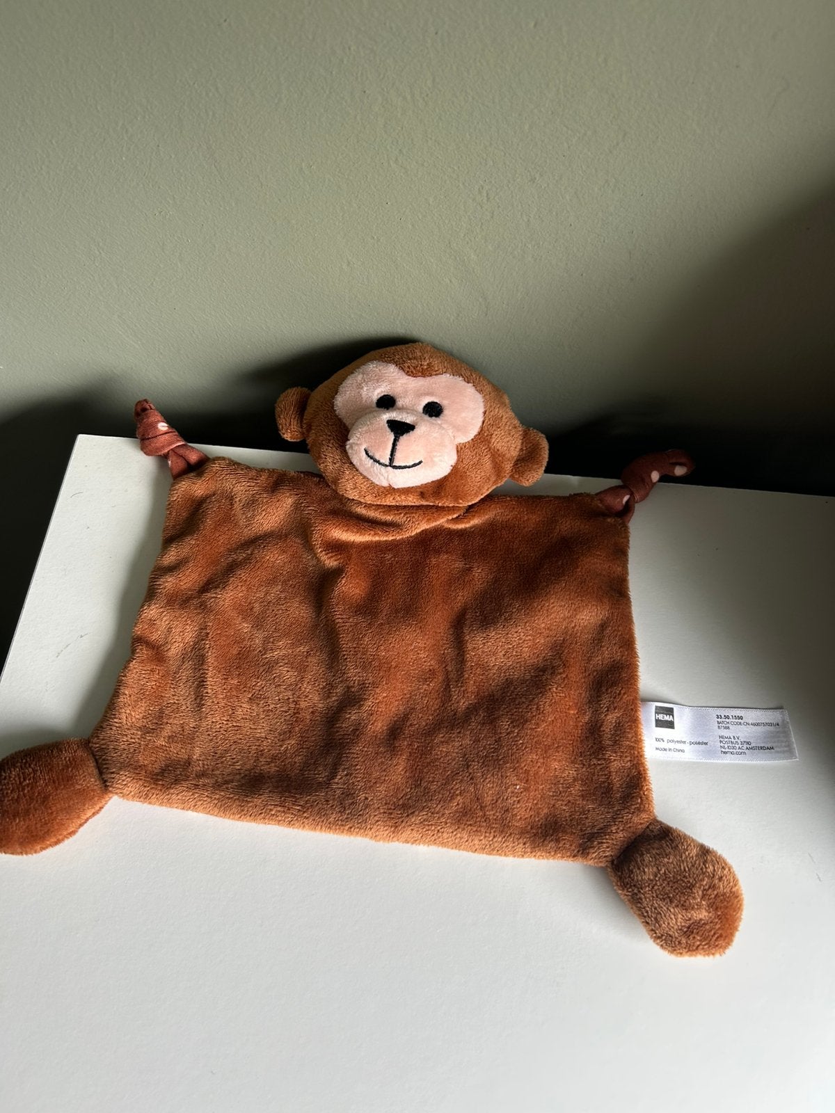 Hema aap knuffeldoekje knuffeldoek, Verzenden, Nieuw, Overige typen