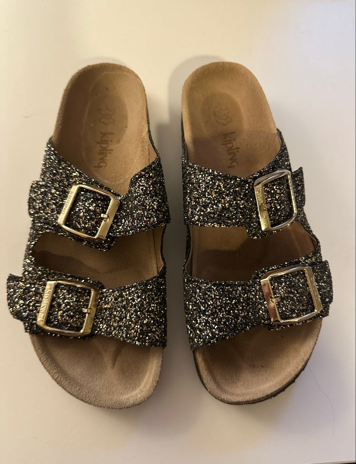 Kipling Madonna Sandalen Maat 37 - Glitter Zwart, Ophalen, Zwart, Sandalen of Muiltjes, Gedragen