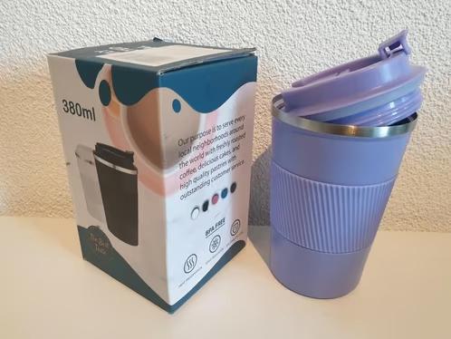 Paarse dubbelwandige reisbeker / koffiebeker  NIEUW _380 ml, Ophalen of Verzenden, Nieuw, Metaal, Paars