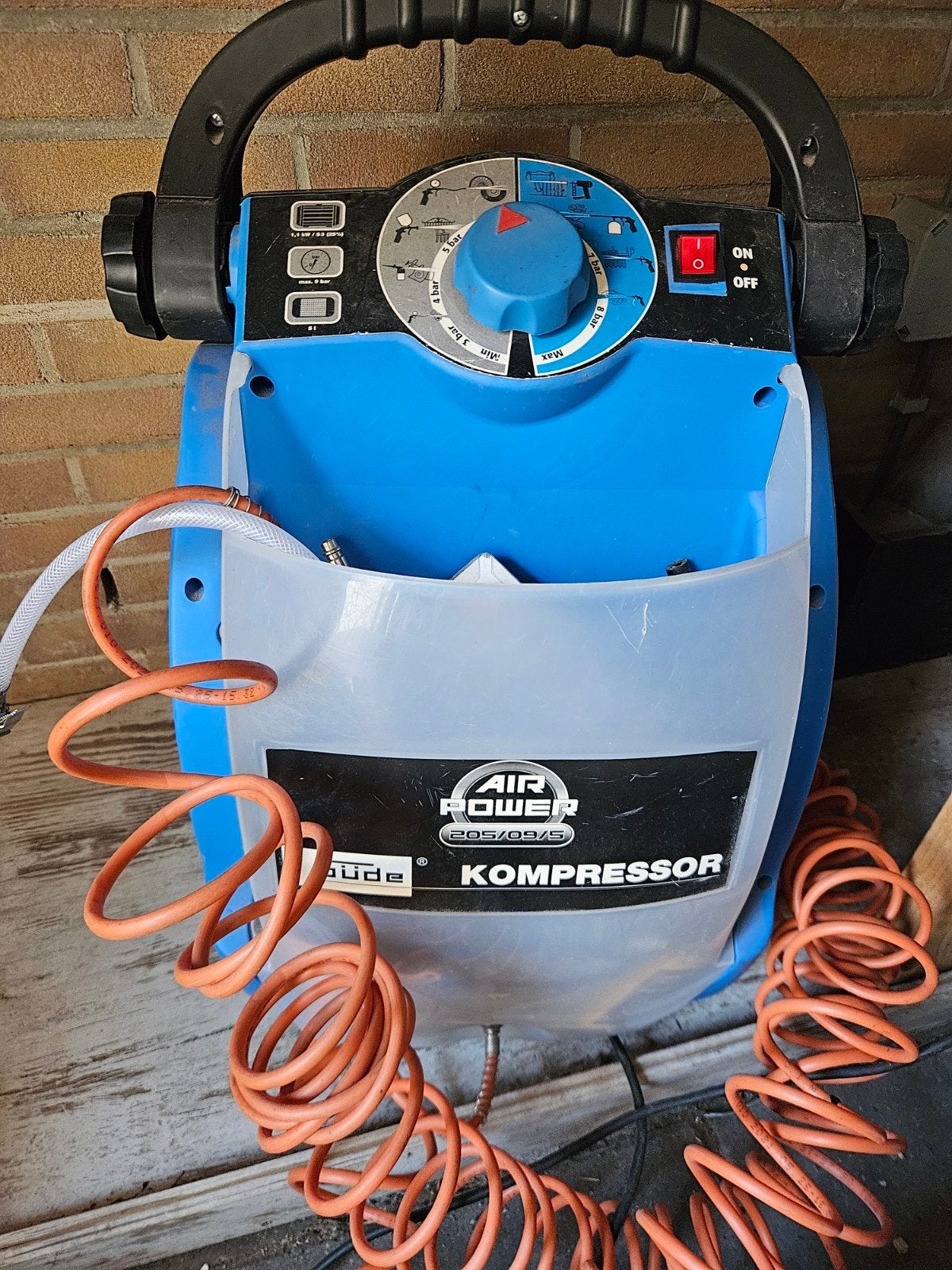 Güde Airpower 205/09/5 Compressor - Compact en Mobiel, Ophalen, Gebruikt, 6 tot 10 bar, 200 tot 400 liter/min