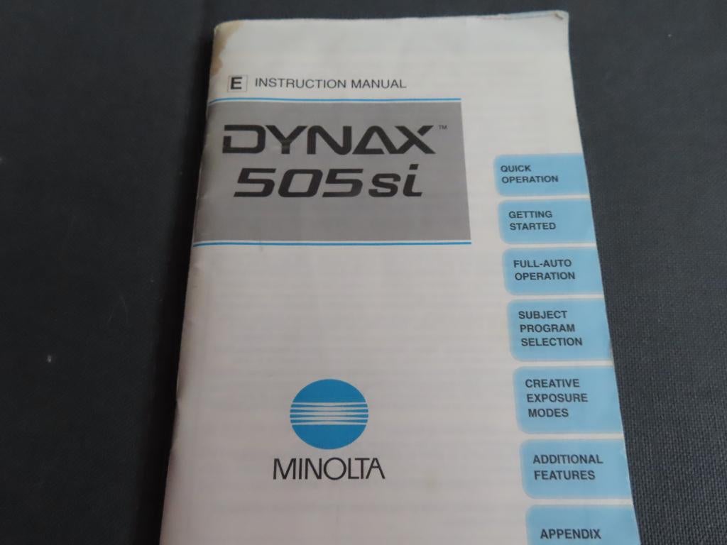 Minolta 505 camera gebruiksaanwijzing, Ophalen of Verzenden, Zo goed als nieuw, Spiegelreflex, Minolta