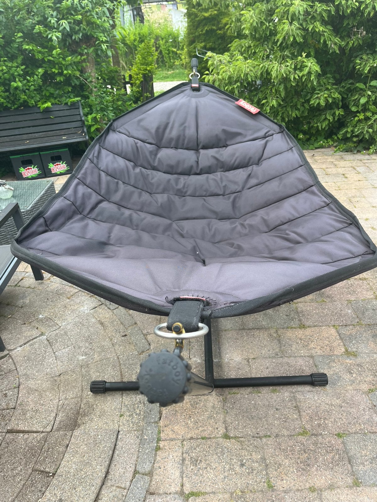 Z.g.a.n FatBoy Hangmat Zwart Headdemock met tassen, Ophalen of Verzenden, Zo goed als nieuw, Binnen, Inklapbaar
