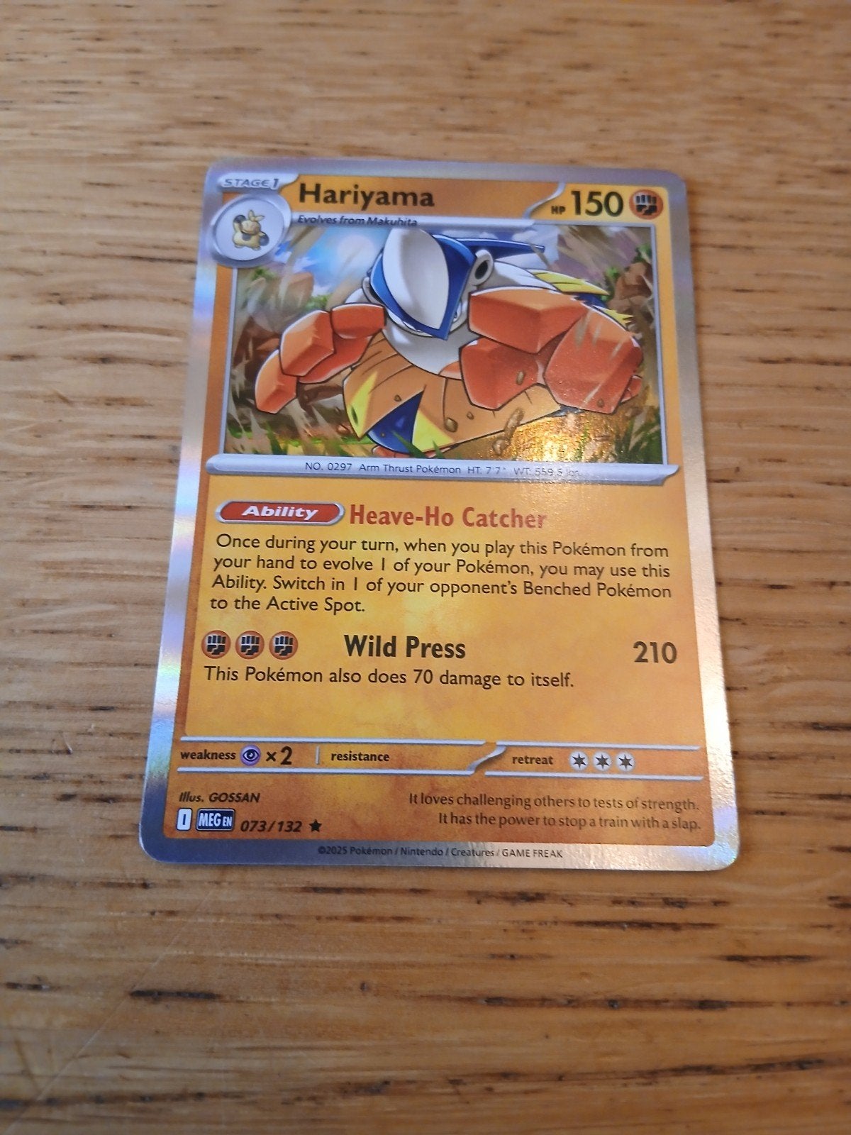 Hariyama Pokémon Kaart - Mega Ex 073/132, Ophalen of Verzenden, Zo goed als nieuw, Losse kaart
