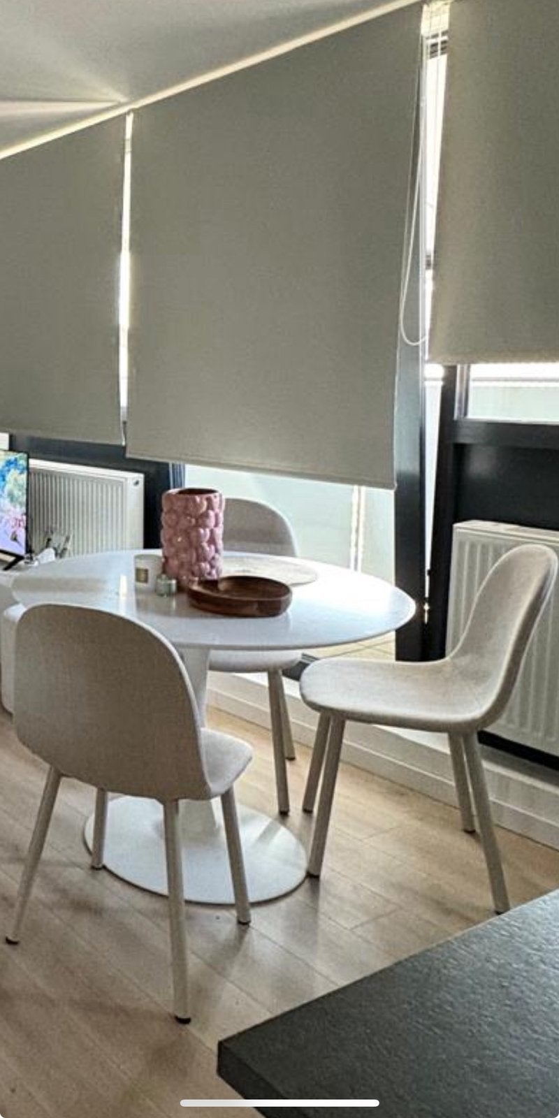 Eettafel en 4 eetkamerstoelen, Ophalen, Gebruikt, Rechthoekig, 50 tot 100 cm