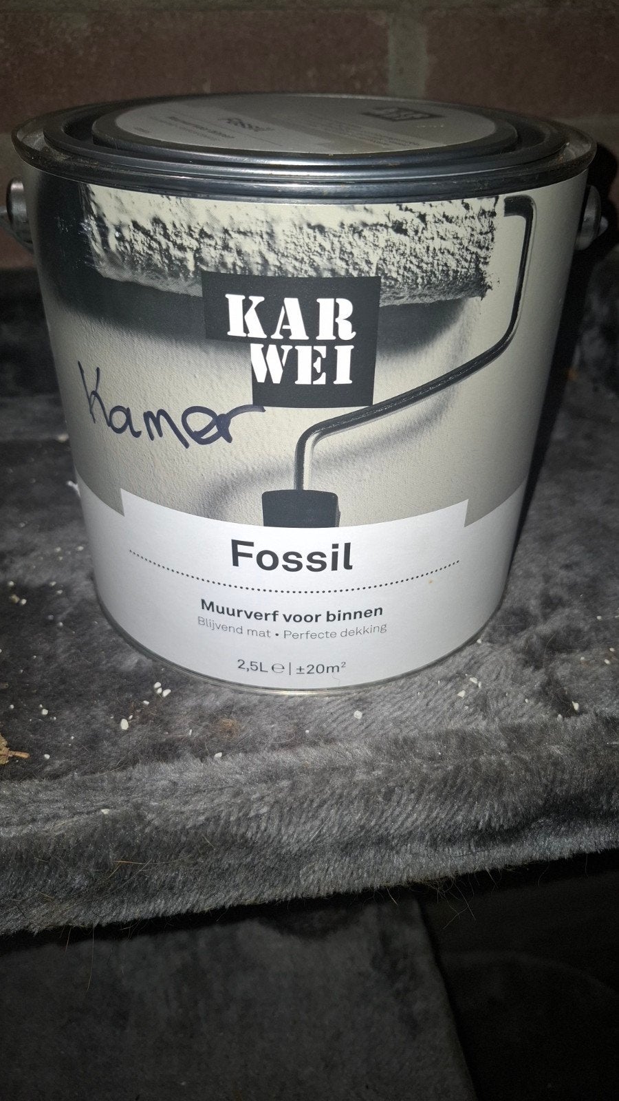 Nieuwe emmer Karwei muurverf binnen, Doe-het-zelf en Verbouw, Minder dan 5 liter, Ophalen, Nieuw, Verf