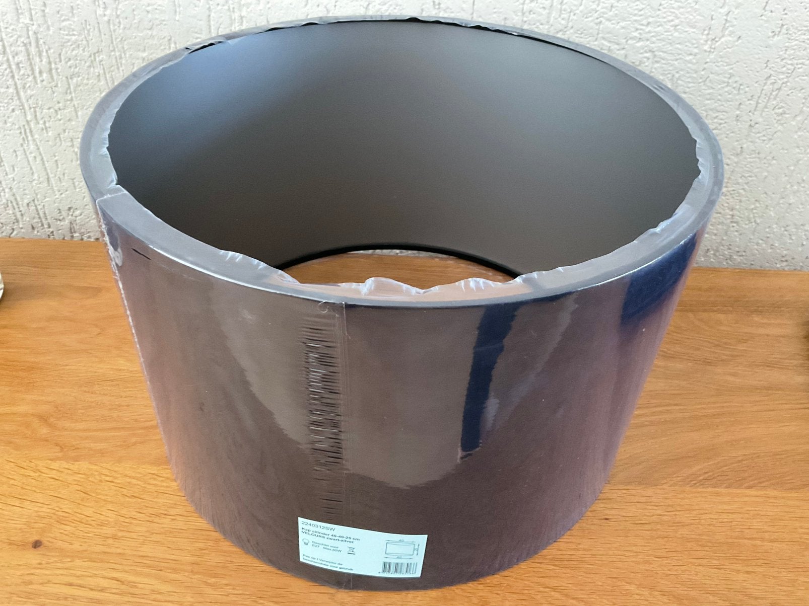 Nieuwe mooie velours zwarte lampenkap e.15,-, Ophalen, Overige typen, Zwart, Rond