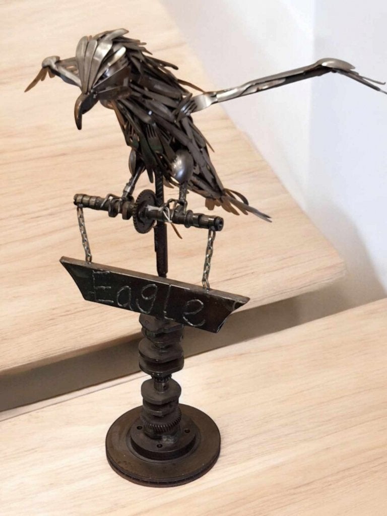 Scrap Metal Art, Vogel/Arend kunst van gerecycled materiaal., Ophalen