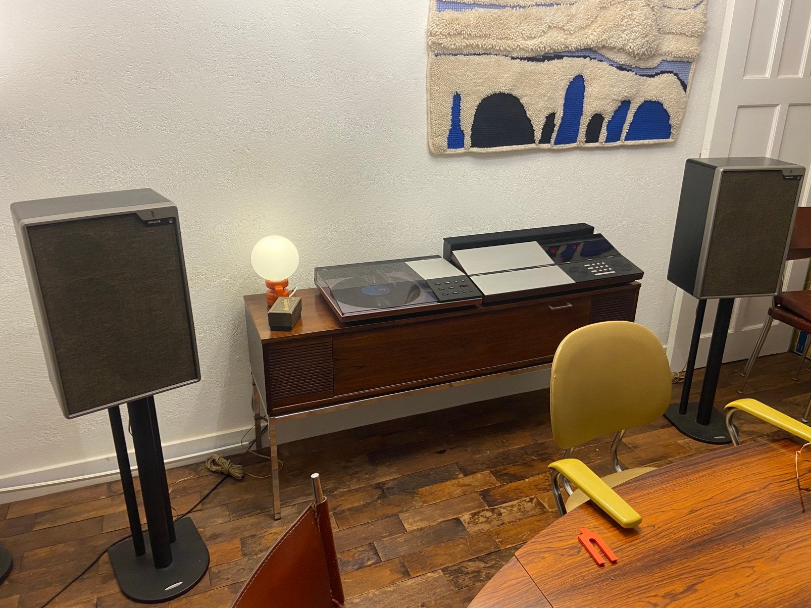 Set keurige vintage Philips 22AH455 speakers. Technisch 100%, Ophalen of Verzenden, Gebruikt, Minder dan 60 watt, Overige merken