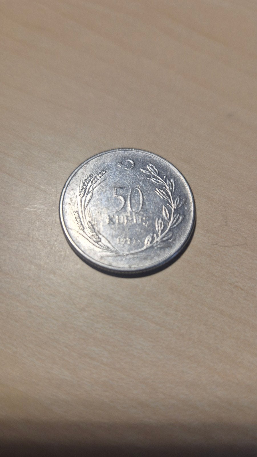 50 Kurus Turkije 1977 Munt, Ophalen of Verzenden, Overige landen, Losse munt