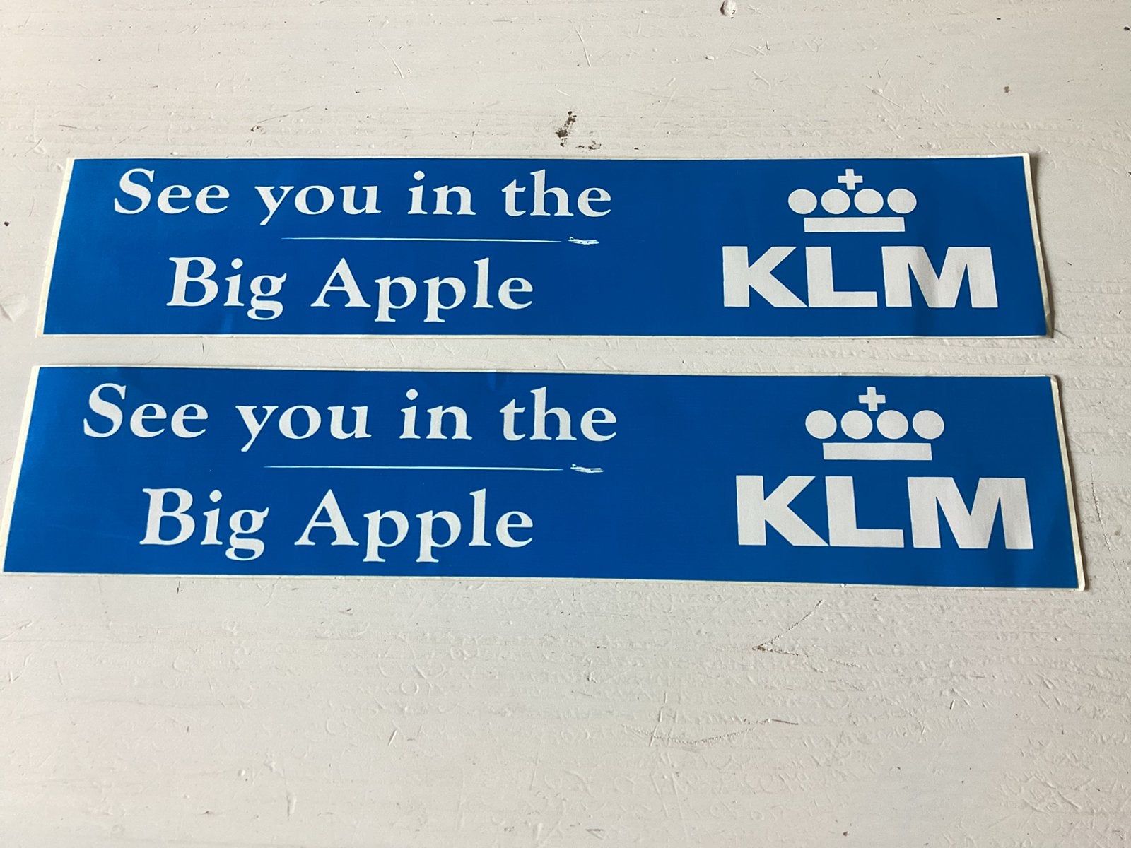 2 stickers See you in the Big Apple (KLM), Verzenden, Zo goed als nieuw