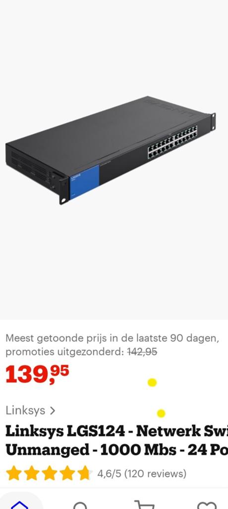 Linksys LGS124 - Onbeheerde Gigabit Netwerk Switch, Ophalen of Verzenden