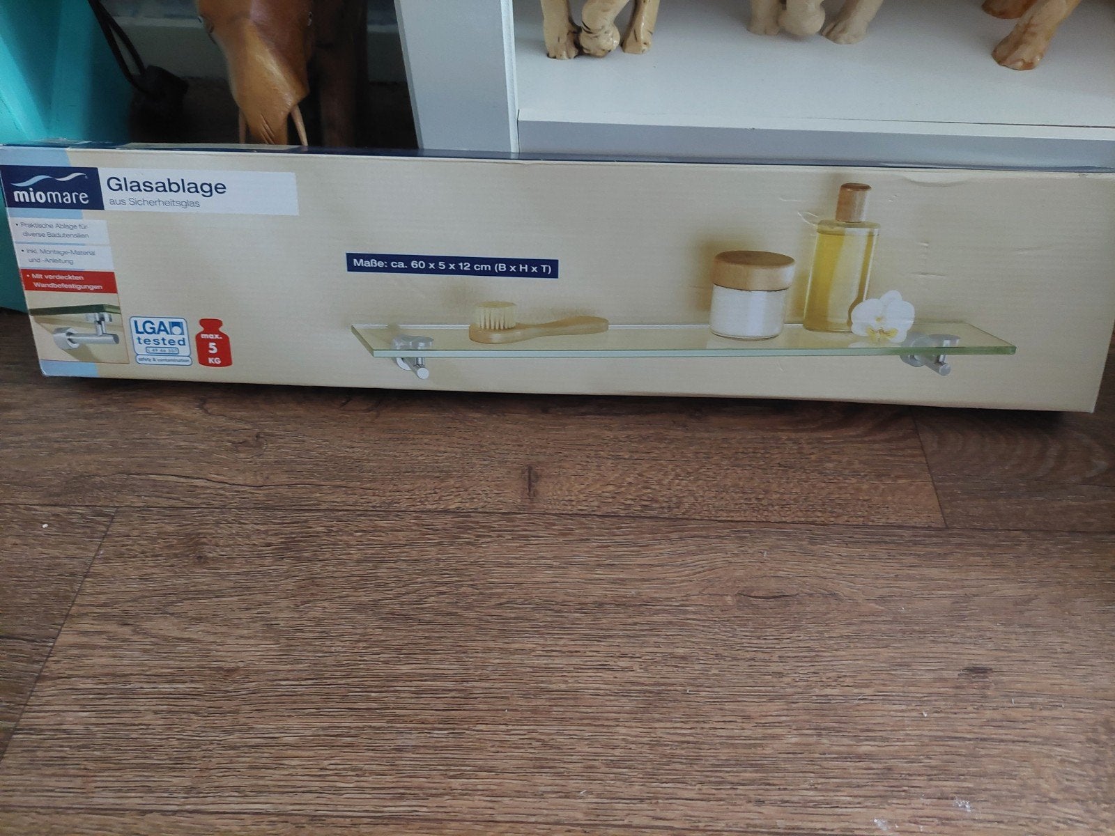 Nieuw glazen badkamerrekje - 60x5x12 cm, Ophalen, Badkamerrek, Overige kleuren, Overige merken