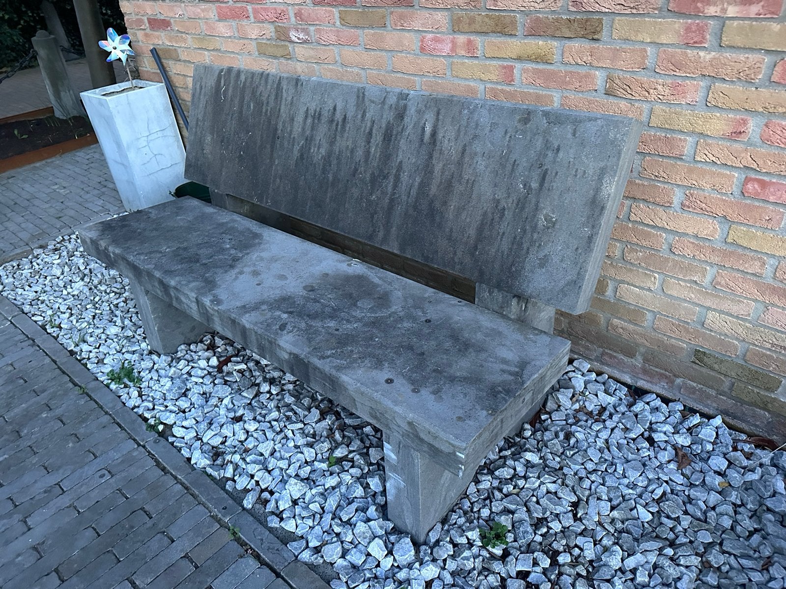Robuuste betonnen tuinbank, Tuin en Terras, Ophalen, Gebruikt, Overige materialen