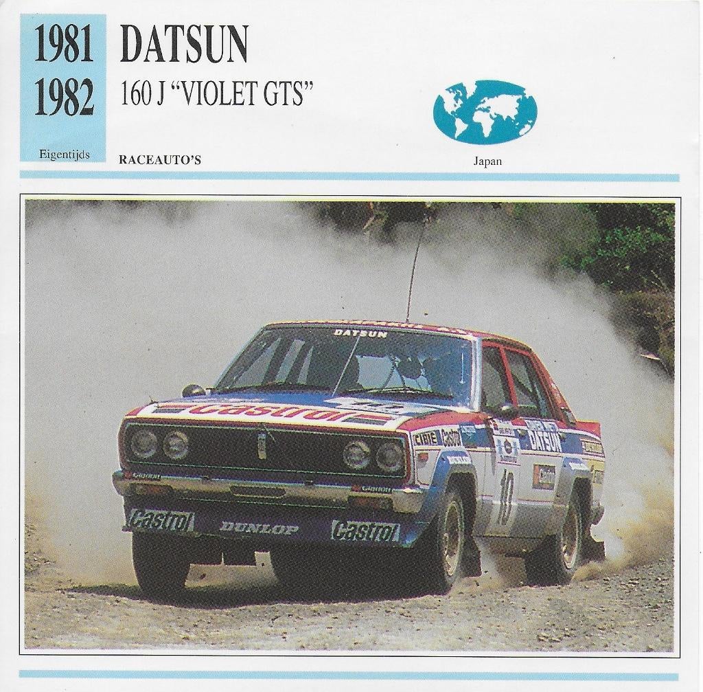 Ma8 autokaart Datsun 160 J Violet GTS ( 1981 - 1982  ), Ophalen of Verzenden, Zo goed als nieuw, Auto's