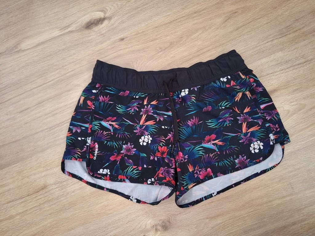 Decathlon Olaian (zwem/over)broekje - Tropische print, Zwart, Decathlon Olaian, Ophalen of Verzenden, Zwembroek of Short