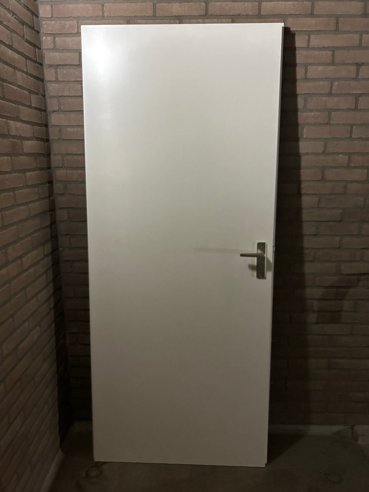 Opdekdeur 85x205 cm - Wit, inclusief klink, Ophalen, Gebruikt, 80 tot 100 cm, Binnendeur