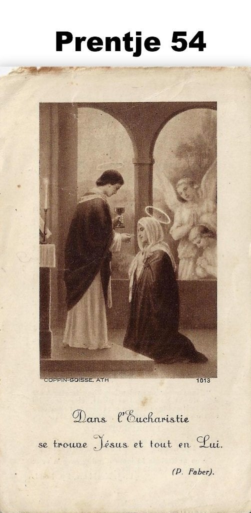 Bp54 prentje de eucharistie, Ophalen of Verzenden, Gebruikt, Kaart of Prent, Christendom | Katholiek