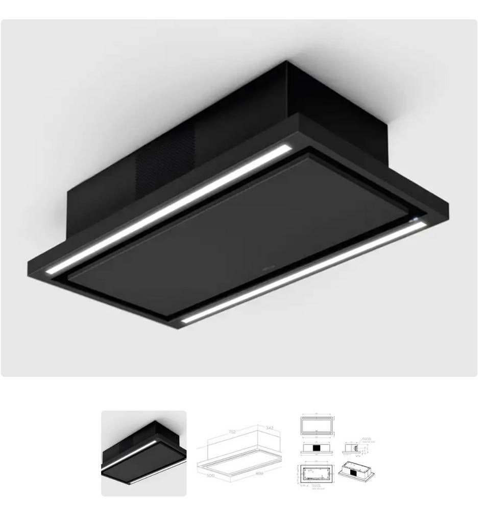 Elica Cloud Seven 90 cm Plafond Inbouw Afzuigkap Zwart, Verzenden, Overige typen, Nieuw, Recirculatie