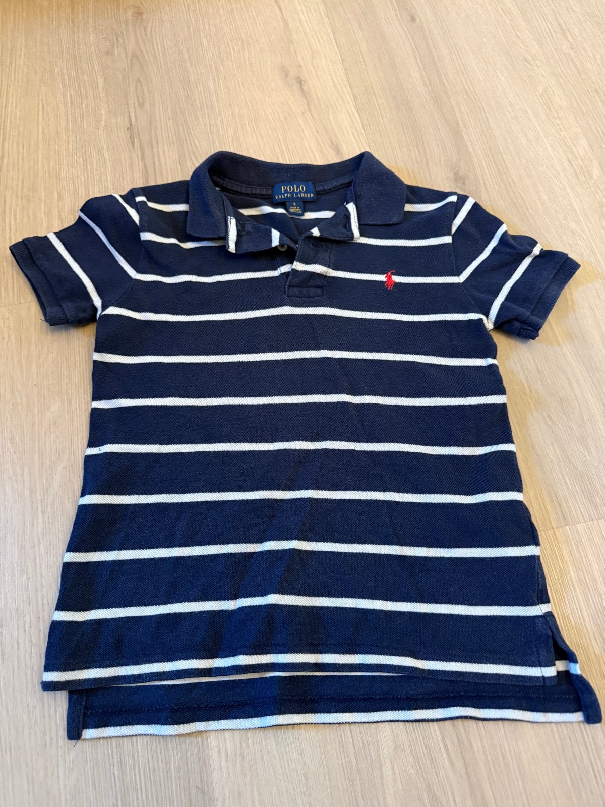 Polo Ralph Lauren gestreept poloshirt maat 6, Ophalen of Verzenden, Gebruikt, Jongen of Meisje, Shirt of Longsleeve