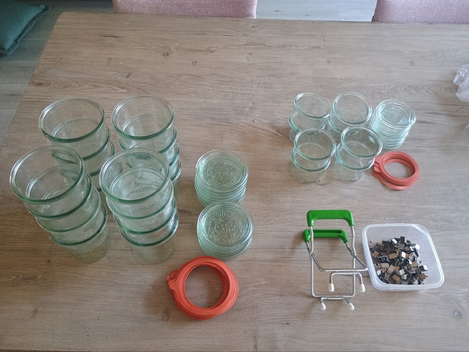 Weckpotten set met toebehoren van het merk Weck, Huis en Inrichting, Ophalen, Voorraadpot, Meerkleurig, Overige merken