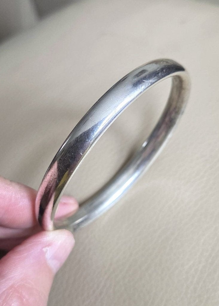 Mooie zilveren (835) 8mm SLAVENARMBAND / armband, Ophalen, Zo goed als nieuw, Zilver, Zilver
