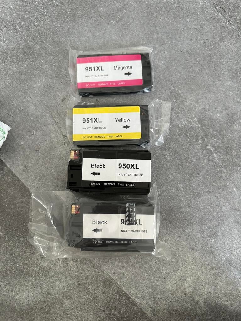 Inktjet HP 950XL (2x zwart) + 951XL (geel+magenta)cartridges, Ophalen of Verzenden, Nieuw, Cartridge