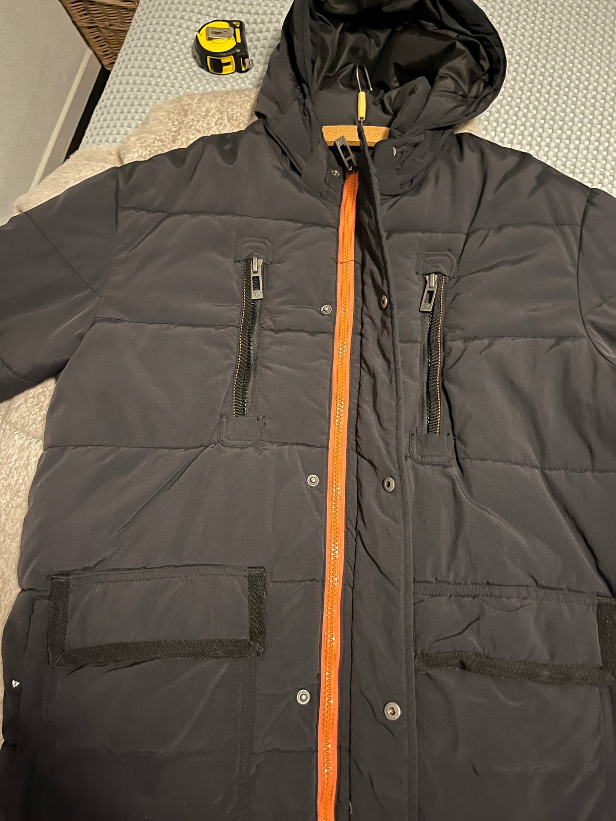 Westbury winterjas maat 56 (XL) - Zwart met oranje rits, Ophalen of Verzenden, Zo goed als nieuw, Maat 56/58 (XL), Zwart