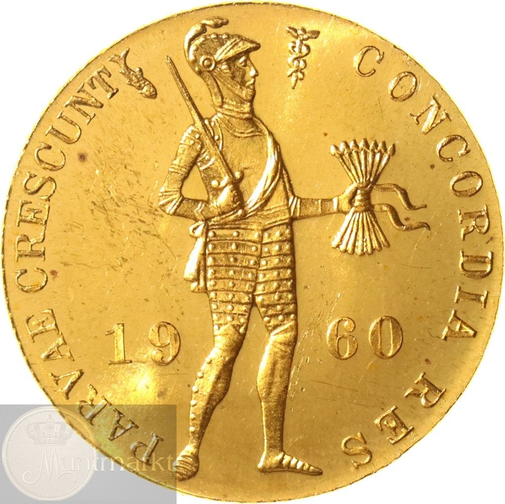 Nederland - Gouden dukaat 1960 - ZELDZAAM, Postzegels en Munten, Munten | Nederland, Koningin Juliana, Losse munt, Goud, Overige waardes