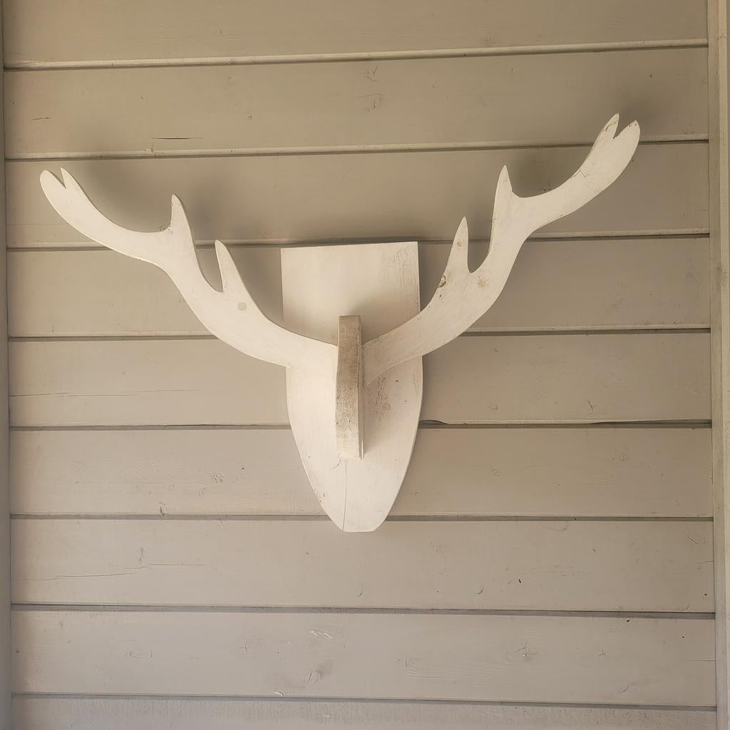 Houten  hertekop., Huis en Inrichting, Woonaccessoires | Wanddecoraties, Ophalen of Verzenden