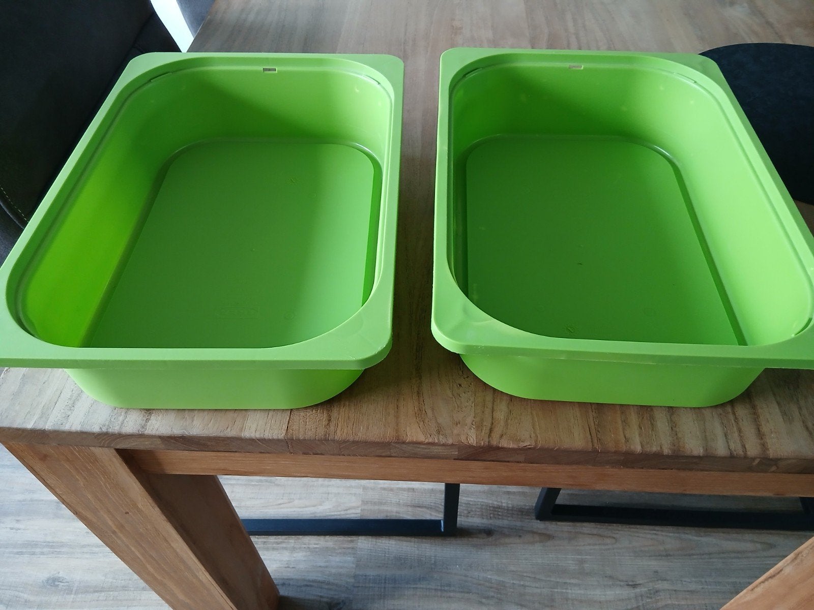 2x Ikea Bakken - Groene Opbergbakken, Ophalen of Verzenden, Gebruikt, Groen, Kunststof