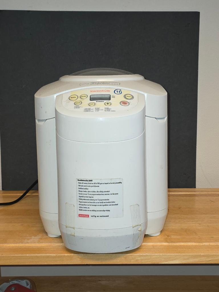 Inventum Broodbakmachine BM30 - Wit - Met Timer, Met timer, 800 tot 1200 gram deeg, Ophalen of Verzenden, Gebruikt
