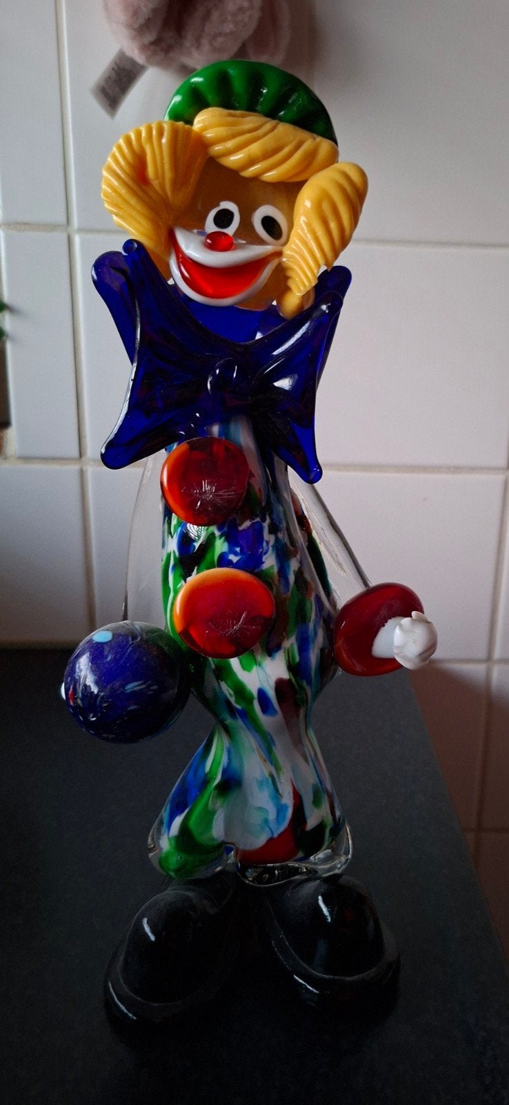 Glazen clown beeldje - handgemaakt, kleine beschadiging, Antiek en Kunst, Ophalen