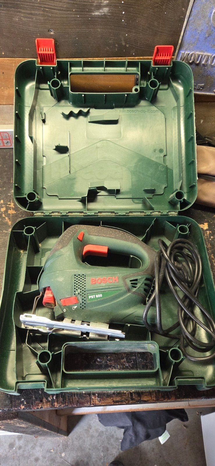 Bosch PST 650 Decoupeerzaag met koffer, Gebruikt, Decoupeerzaag, Ophalen of Verzenden, 30 tot 70 mm